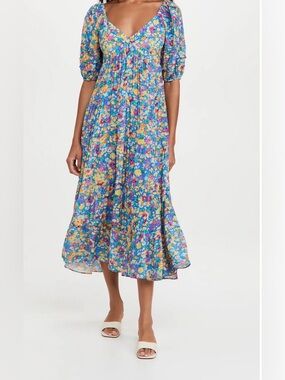 SAYLOR Annaleise Floral Maxi Dress Size Medium ditsy floral print puff sleeve